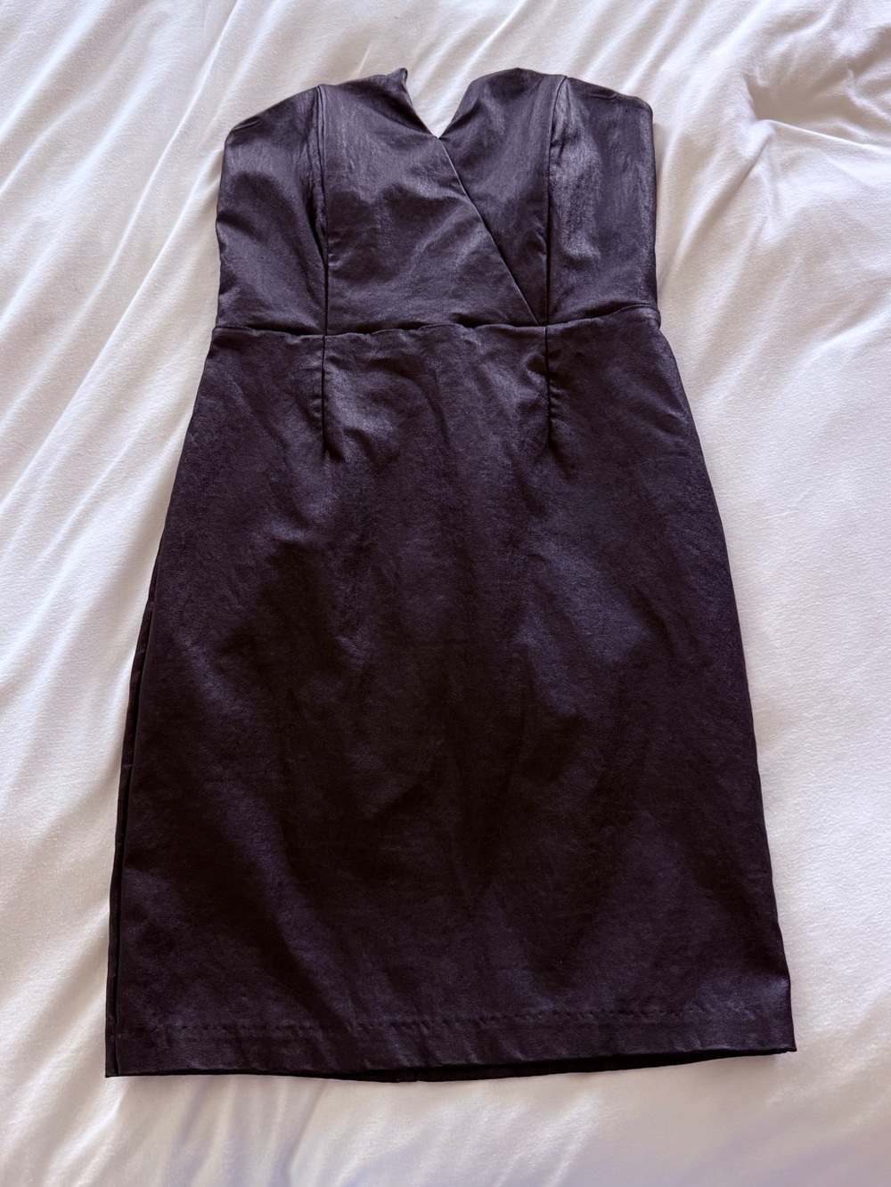 Black Faux Leather Mini Dress